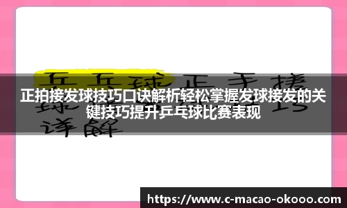 正拍接发球技巧口诀解析轻松掌握发球接发的关键技巧提升乒乓球比赛表现